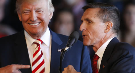 trump pointing at flynn